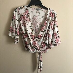 Floral Surplice Top